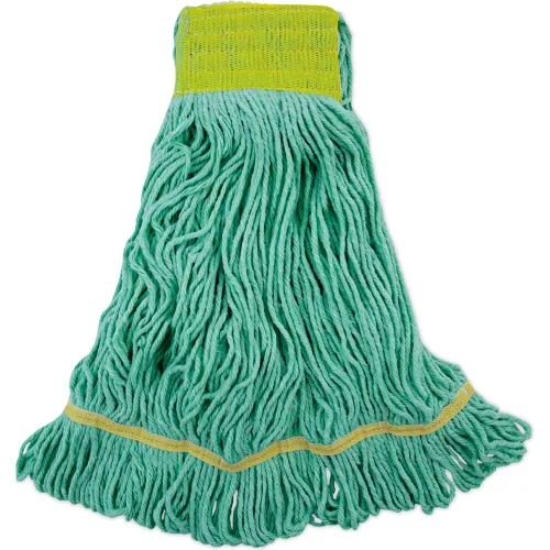 EcoMop Looped-End Mop Head, Recycled Fibers, Large Size, Green EcoMop Looped-End Mop Head, Recycled Fibers, Large Size, Green