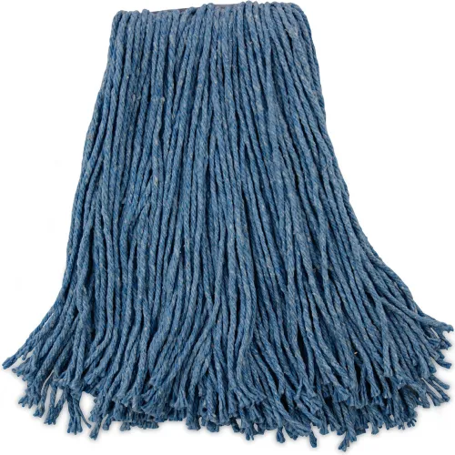 Mop Head, Standard Head, Cotton/Synthetic Fiber, Cut-End, #16., Blue Mop Head, Standard Head, Cotton/Synthetic Fiber, Cut-End, #16., Blue