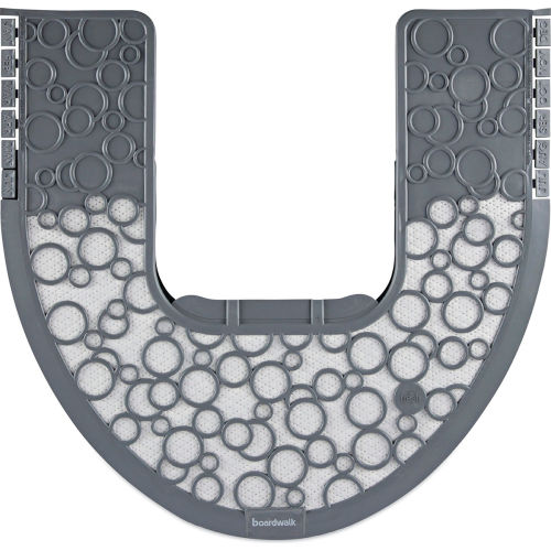 Boardwalk® Commode Mat 2.0, Rubber, 22.88"W x 22"L, Gray/White, 6 Mats/Case