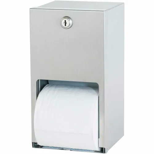 Bradley Standard Toilet Tissue Dispenser Dual Roll, Vertical Stainless ...