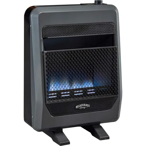 Bluegrass Living Natural Gas Vent Free Blue Flame Gas Space Heater w/Blower & Base Feet, 20000 BTU