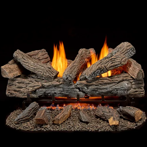 Bluegrass Living Vent Free Propane Gas Log Set, 30 Traditional Oak, 32000  BTU, Remote Control