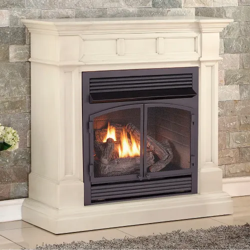 Duluth Forge Dual Fuel Ventless Gas Fireplace w/ Mantel, 32000 BTU