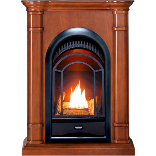 ProCom Dual Fuel Ventless Gas Fireplace System, 10000 BTU, T-Stat Control, Apple Spice, FS100T-3AS