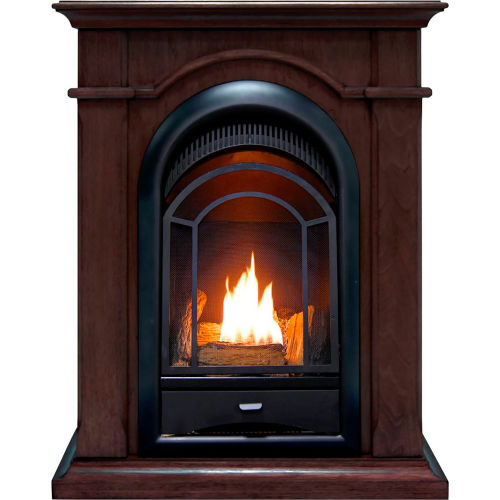 ProComDual Fuel Ventless Gas Fireplace System, 10000 BTU, T-Stat Control, Chocolate