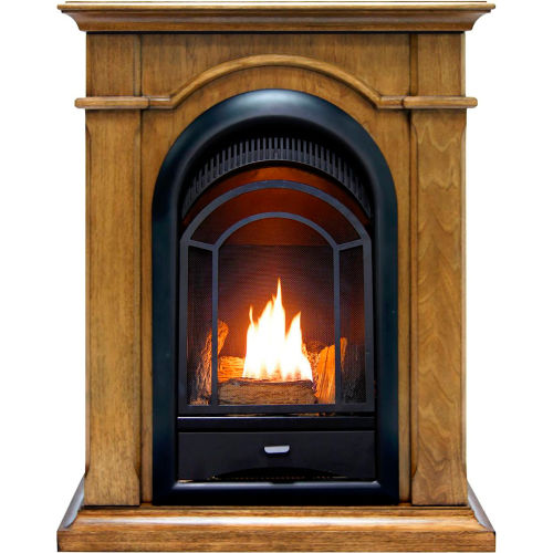 ProCom Dual Fuel Ventless Gas Fireplace System, 10000 BTU, T-Stat Control, Toasted Almond