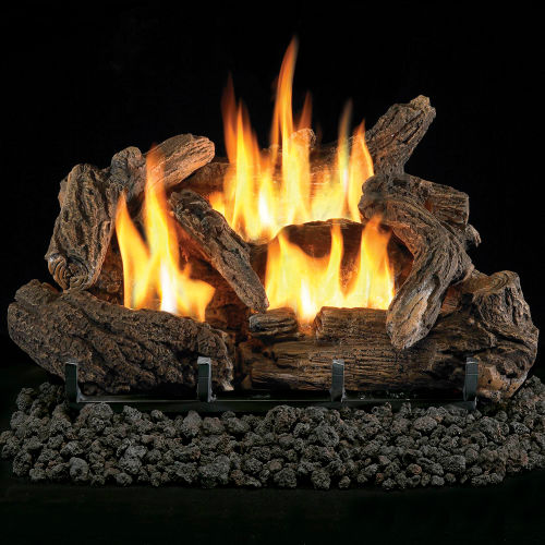 ProCom Ventless Dual Fuel Gas Log Set, 18", 30000 BTU, T-Stat Control