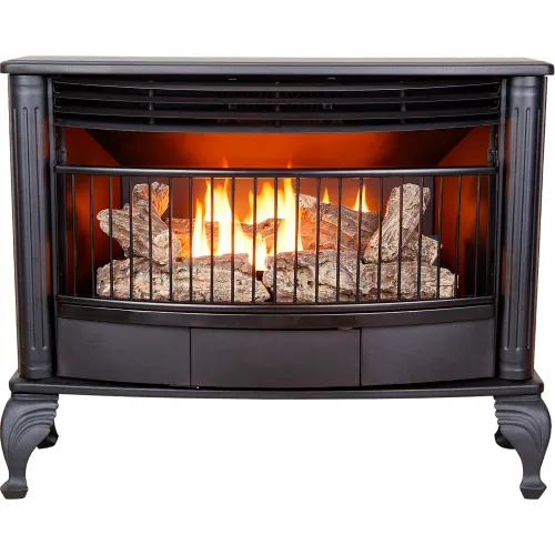 ProCom Ventless Dual Fuel Gas Stove, 25000 BTU, Remote Control, Black
