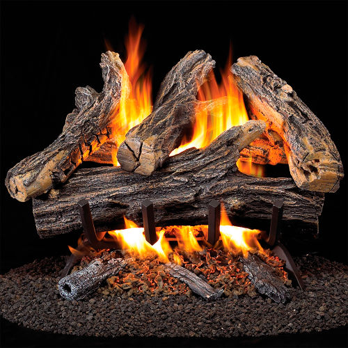 ProCom Vented Natural Gas Fireplace Log Set, 18&quot;, 35000 BTU, Match Light