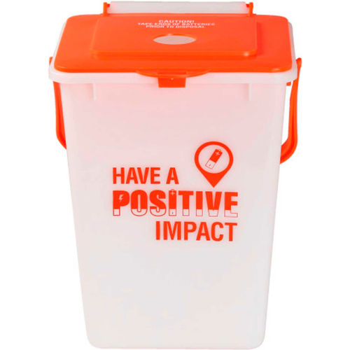 Busch Systems Battery Bin, 2-1/4 Gallon Natural/Orange - BATBIN2-10886