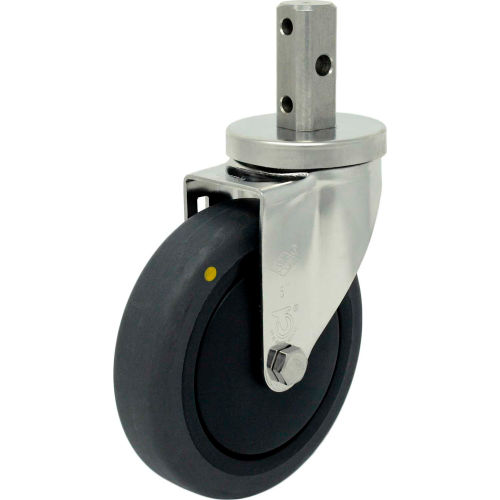 Durable Superior Casters Swivel Stem Caster - 4"Dia. Cond. Thermo Rubber with 2"H Stem