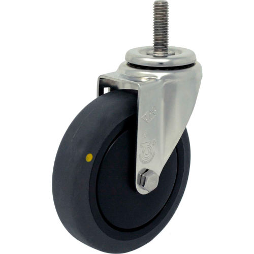 Durable Superior Casters Swivel Stem Caster - 4&quot;Dia. Cond. Thermo Rubber with 1-1/2&quot;H Stem