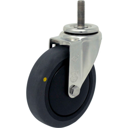 Durable Superior Casters Swivel Stem Caster - 5"Dia. Cond Thermo Rubber with 1-1/2"H Stem