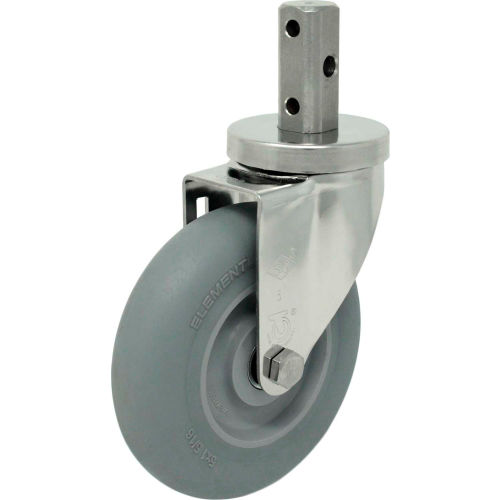 Durable Superior Casters Swivel Stem Caster - 4"Dia. Element with 2"H Stem, Grip Ring Stem