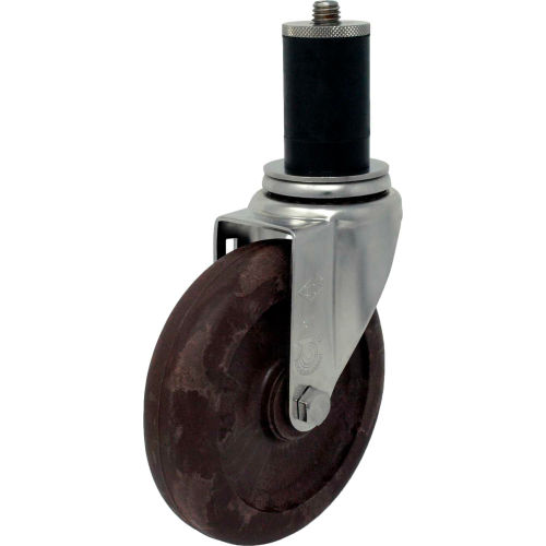 Durable Superior Casters Swivel Expansion Stem Caster - 4"Dia. Brimstone, Bore