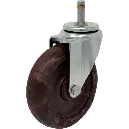 Durable Superior Casters Swivel Stem Caster - 4"Dia. Brimstone, Plain Bore with 1-3/8"H Stem