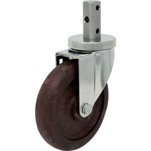 Durable Superior Casters Swivel Stem Caster - 5"Dia. Brimstone, Bore with 2"H Stem