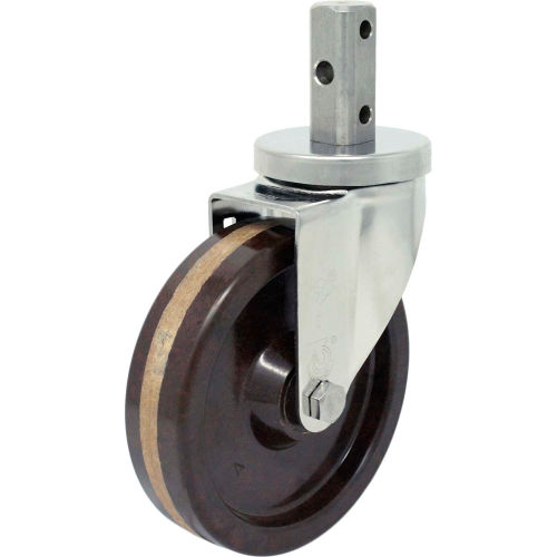 Durable Superior Casters Swivel Stem Caster - 3&quot;Dia. High Temp Phenolic with 2&quot;H Stem