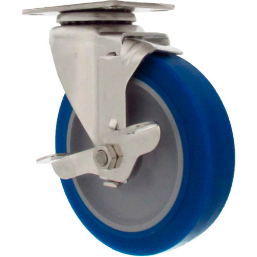 Durable Superior Casters Swivel Top Plate Caster - 4"Dia. Nomadic with Top Lock Brake