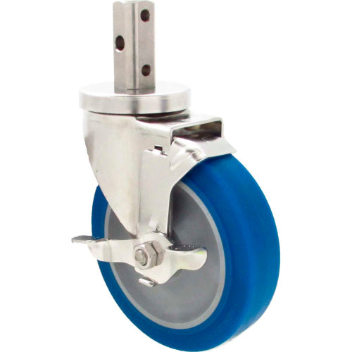 Durable Superior Casters Swivel Stem Caster - 5&quot;Dia. Nomadic, Derlin Bearing with Top Lock, 2&quot;H Stem