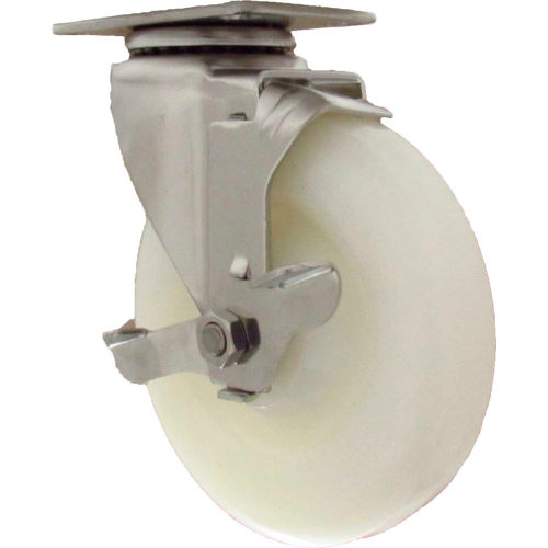 Durable Superior Casters Swivel Top Plate Caster - 3&quot;Dia. Nylon with Top Lock Brake