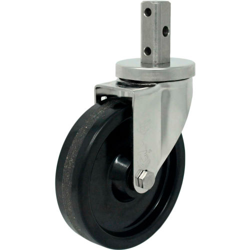 Durable Superior Casters Swivel Stem Caster - 4"Dia. Phenolic, Plain Bore with 2"H Stem