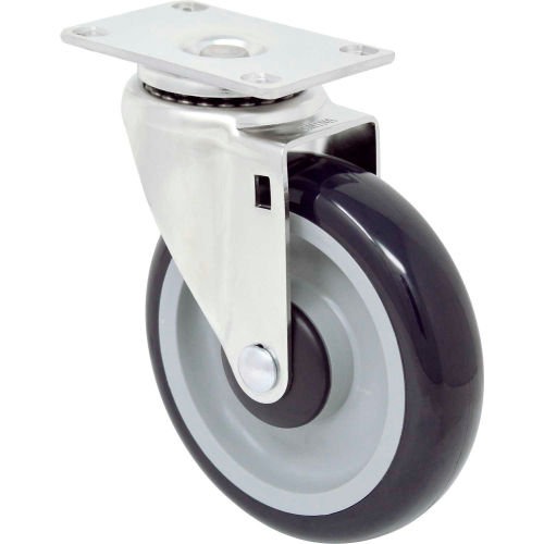 Durable Superior Casters Swivel Top Plate Caster - 5"Dia. No Brake with Precise Bearings