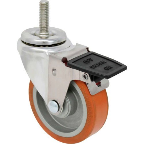 Durable Superior Casters Swivel Stem Caster - 4"Dia. Sterolizer, Bore with Tech Lock, 1-1/2"H Stem