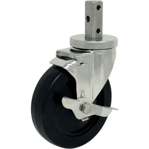 Durable Superior Casters Swivel Top Plate Caster - 5"Dia. Soft Rubber Soft Tread with No Brake