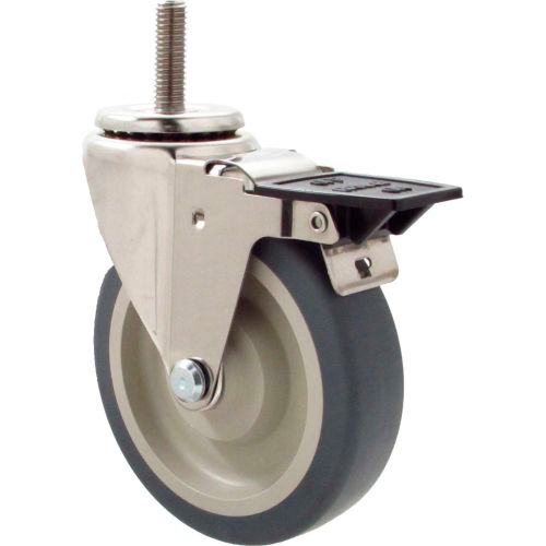Durable Superior Casters Swivel Stem Caster - 3&quot;Dia. Thermo-Pro, Bore with Tech Lock, 1-1/2&quot;H Stem