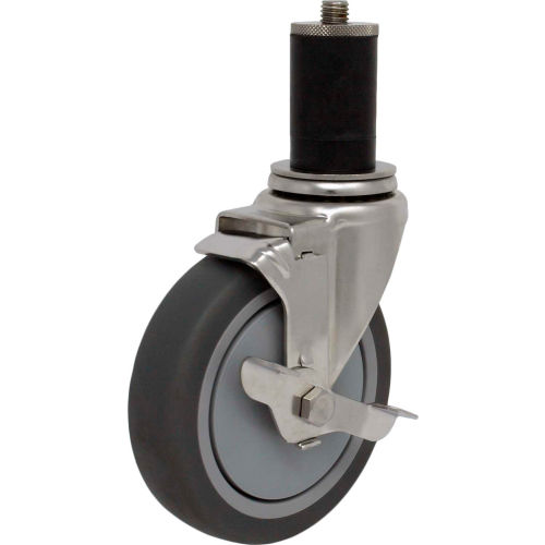 Durable Superior Casters Expansion Stem Caster - 4&quot;Dia. Thermo-Pro, Precise Bearing, Tech Lk Brk