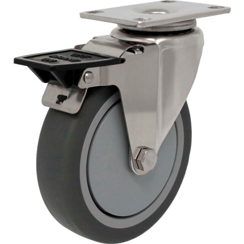 Durable Superior Casters Swivel Top Plate Caster - 5"Dia. Top Lock with Precision Bearings