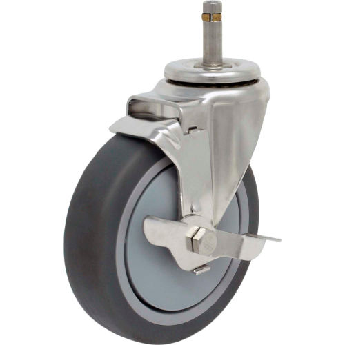 Durable Superior Casters Swivel Stem Caster - 5"Dia. Thermo-Pro, Bearing w/ Tech Lock, 1-3/8"H Stem