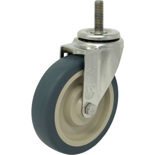 Durable Superior Casters Swivel Stem Caster - 5&quot;Dia. Thermo-Pro, Bore with 1-1/2&quot;H Stem