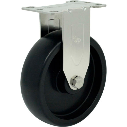 Durable Superior Casters Rigid Top Plate Caster - 5&quot;Dia. Nylon with No Brake