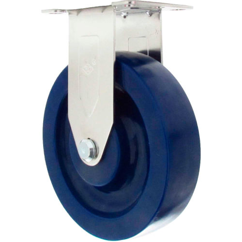 Durable Superior Casters Rigid Top Plate Caster - 5&quot;Dia. Soft Rubber Soft Tread with No Brake