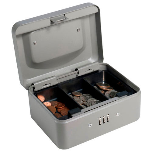 Barska Cash Box With Combination Lock CB11782 6" x 4-1/2" x 3-1/8" Gray