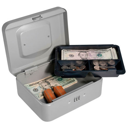 Barska Cash Box With Combination Lock CB11784 8" x 6-5/16" x 3-1/2" Gray