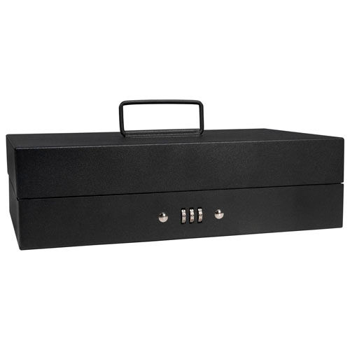 Barska Cash Box With Tray With Combination Lock CB11794 11-3/8" x 7-5/8" x 3-3/8" Black