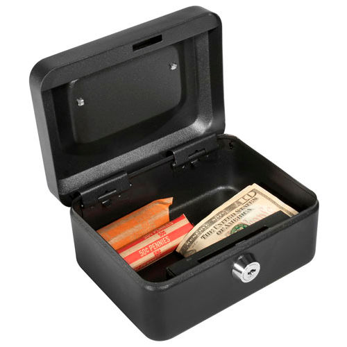 Barska Cash Box With Keyed Lock CB11828 6" x 4-1/2" x 3-1/8" Black