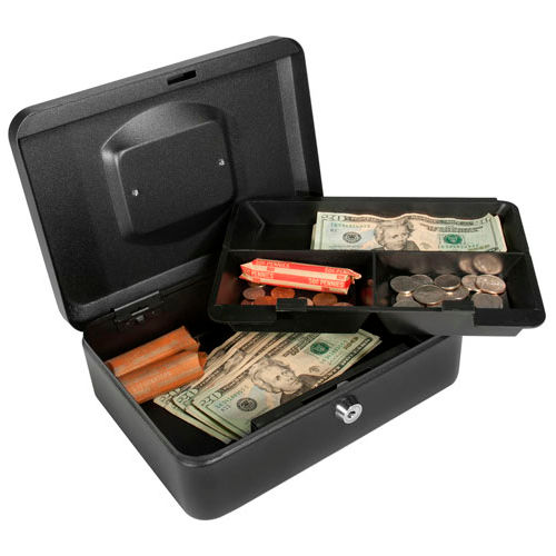 Barska Cash Box With Keyed Lock CB11832 10" x 7-1/8" x 3-9/16" Black