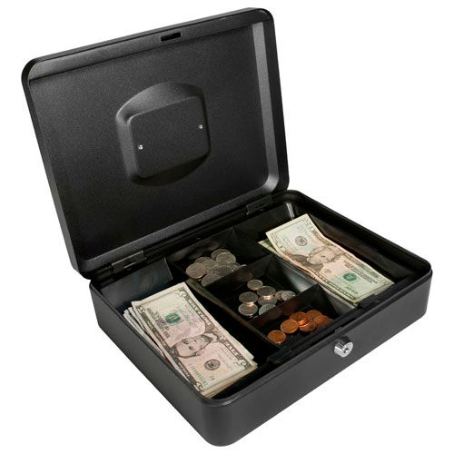 Barska Cash Box With Keyed Lock CB11834 12" x 9-7/16" x 3-9/16" Black