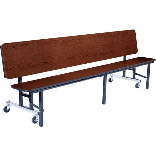 NPS® 7' Mobile Convertible Bench Unit - MDF Top - Walnut