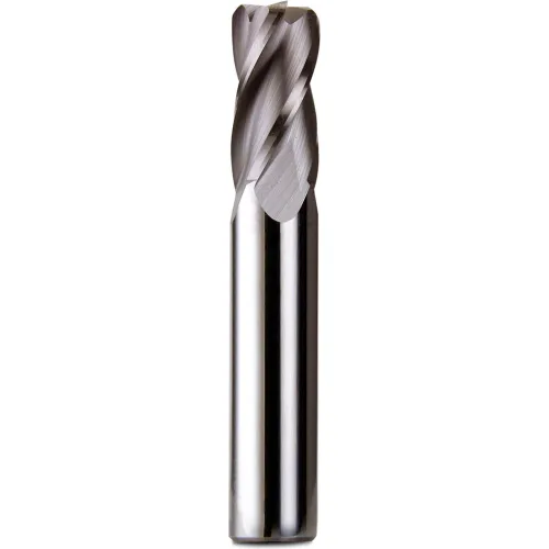 3/8" Dia., 3/8" Shank, 5/8" LOC, 2" OAL, 4 Flute Solid Carbide Single End Mill, Uncoated