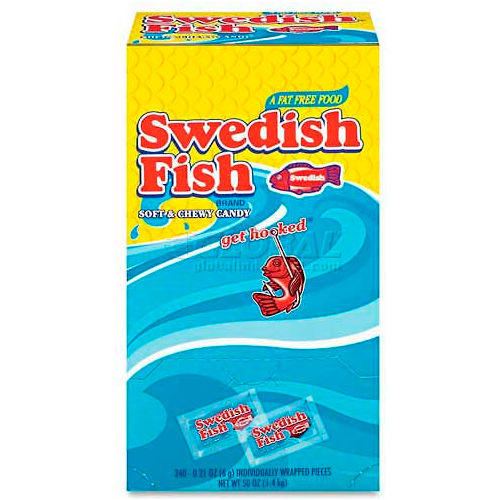 Cadbury Swedish Fish Soft Candy, Individually Wrapped, 46.5 oz., 240/Box