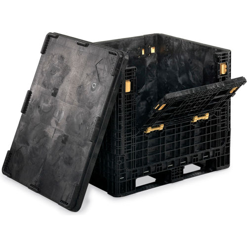 ORBIS HDR4048-39 BulkPak Folding Bulk Shipping Container - 48"L x 40"W x 39"H, 2000 Lb. Cap. Black