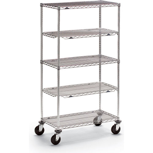 Metro qwikSLOT™ Wire Shelf Truck w/3 Shelves, 800 lb. Capacity, 48"L x 18"W x 68"H