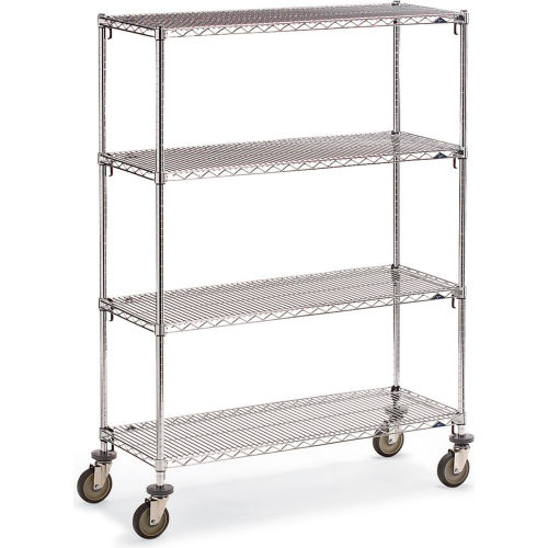 Metro Super Erecta Wire Shelf Truck w/4 Adjustable Shelves, 900 lb. Capacity, 48"L x 24"W x 68"H