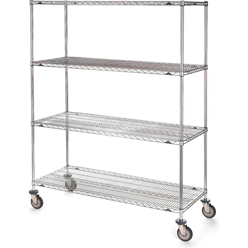 Metro Stainless Steel Wire Shelf Truck w/4 Shelves, 1200 lb. Capacity ...