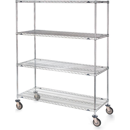 Metro Super Erecta Wire Shelf Truck w/4 Shelves, 900 lb. Capacity, 60"L x 18"W x 79"H